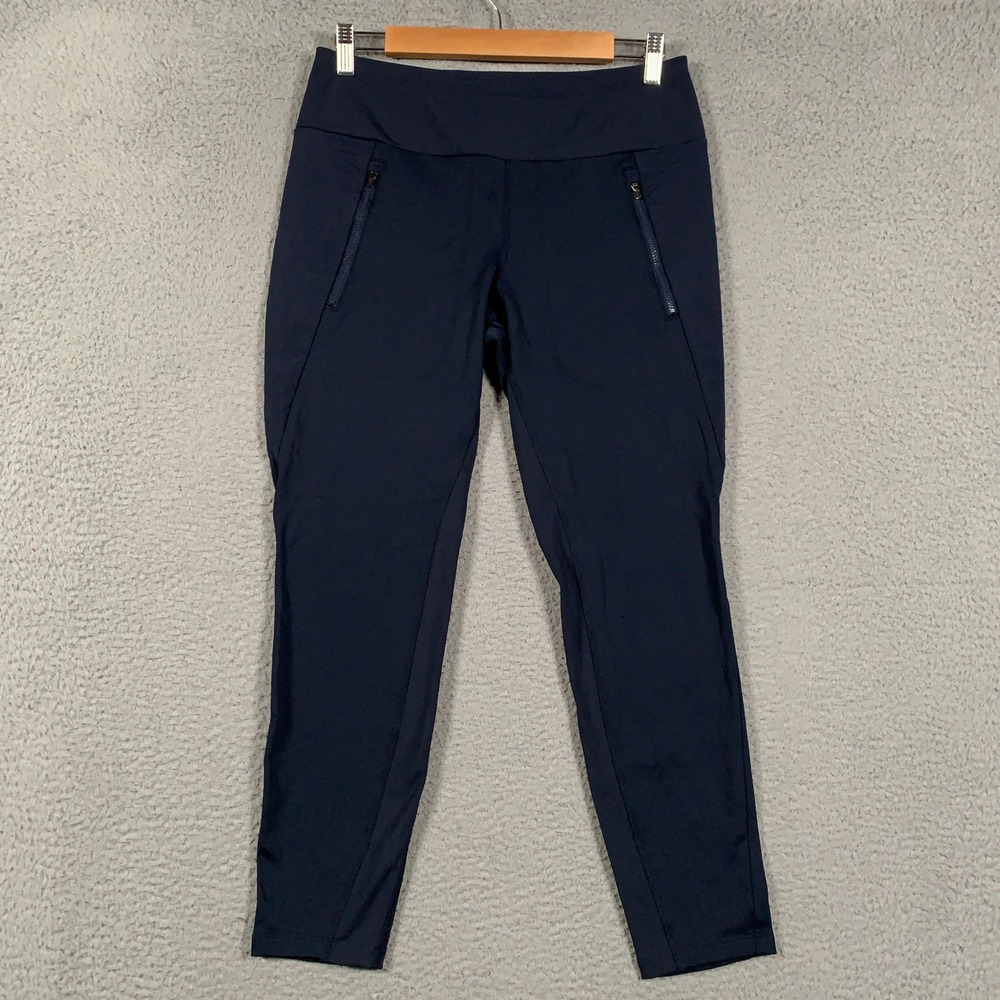Athleta Peak Hybrid Fleece Tight Pant Womens Medium P Navy Winter Hiking Thermal